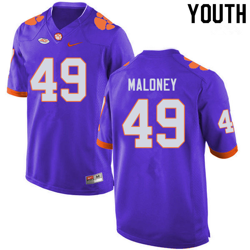 Youth #49 Matthew Maloney Clemson Tigers College Football Jerseys Sale-Purple - Click Image to Close